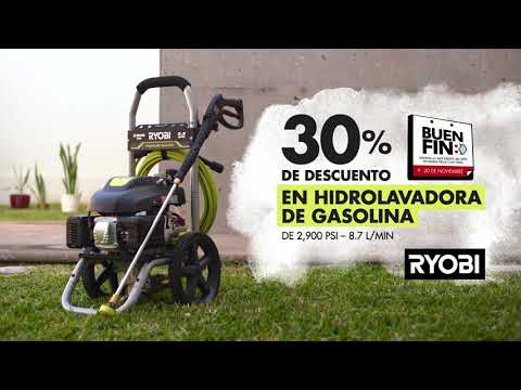 Hidrolavadora RYOBI de gasolina 2900 PSI | Buen Fin | 2020