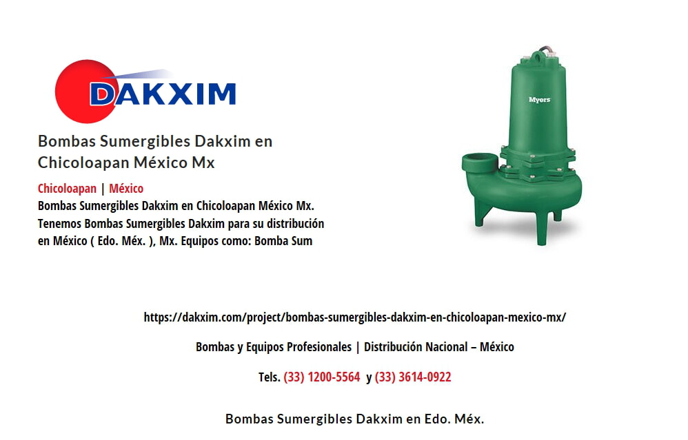 Bombas Sumergibles Dakxim en Chicoloapan México Mx