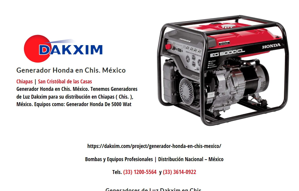 Generador Honda en Chis. México