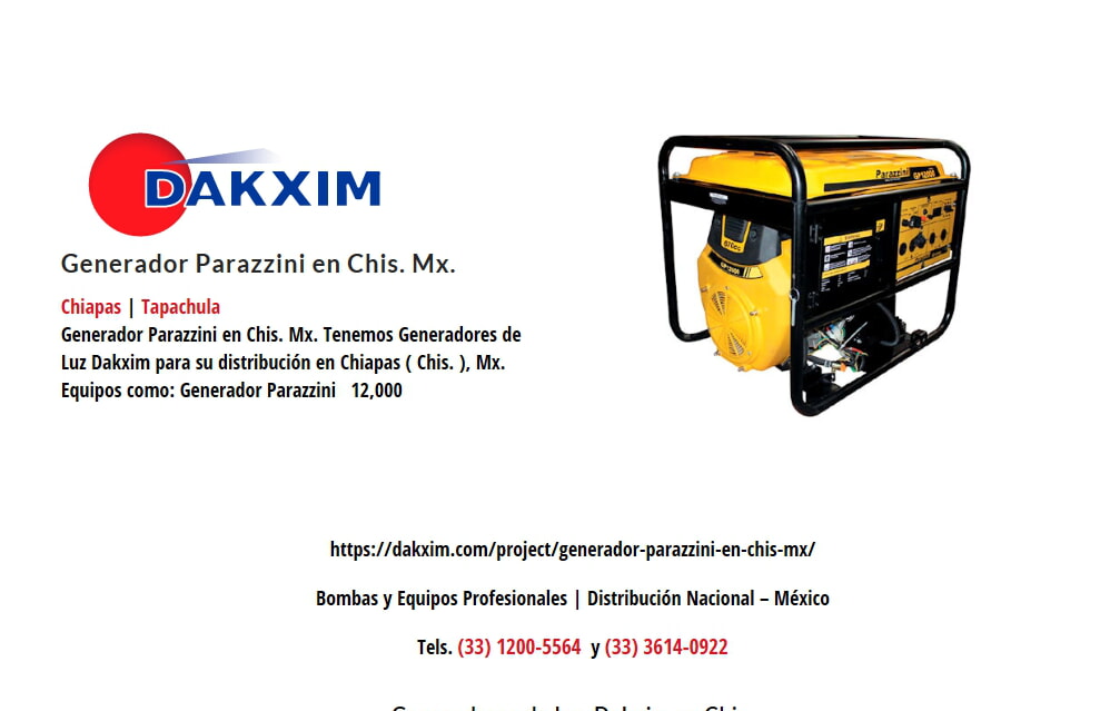 Generador Parazzini en Chis. Mx.