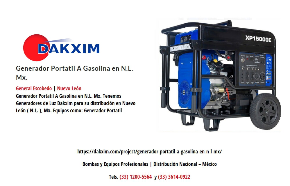 Generador Portatil A Gasolina en N.L. Mx.