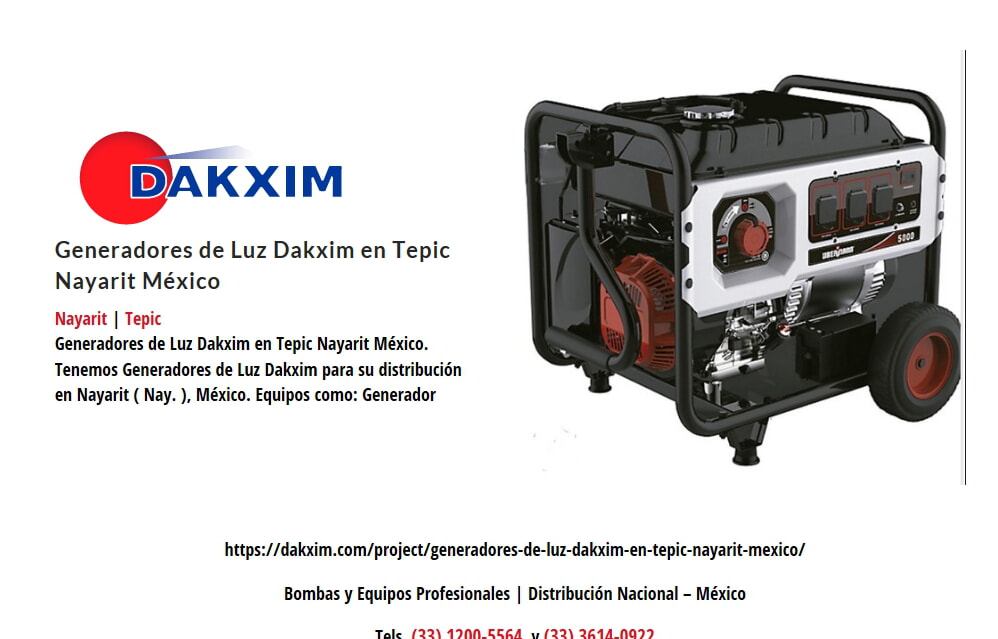 Generadores de Luz Dakxim en Tepic Nayarit México